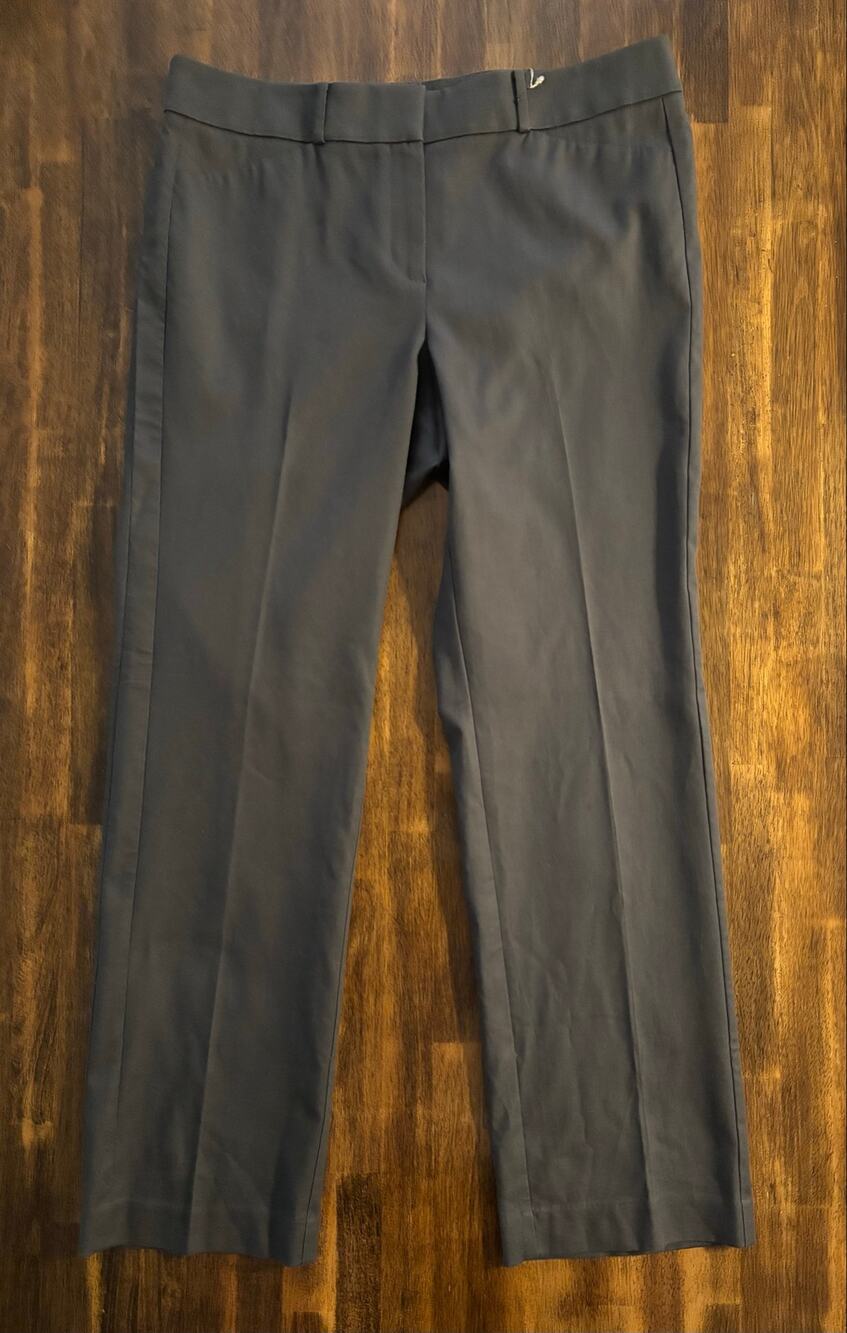 Ann Taylor Loft Size 12 Pants Julie Straight Trouser Cotton Stretch Mid Rise
